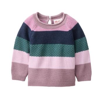 People Wear Organic Pullover bunt geringelt rosa 100% Bio-Baumwolle GOTS